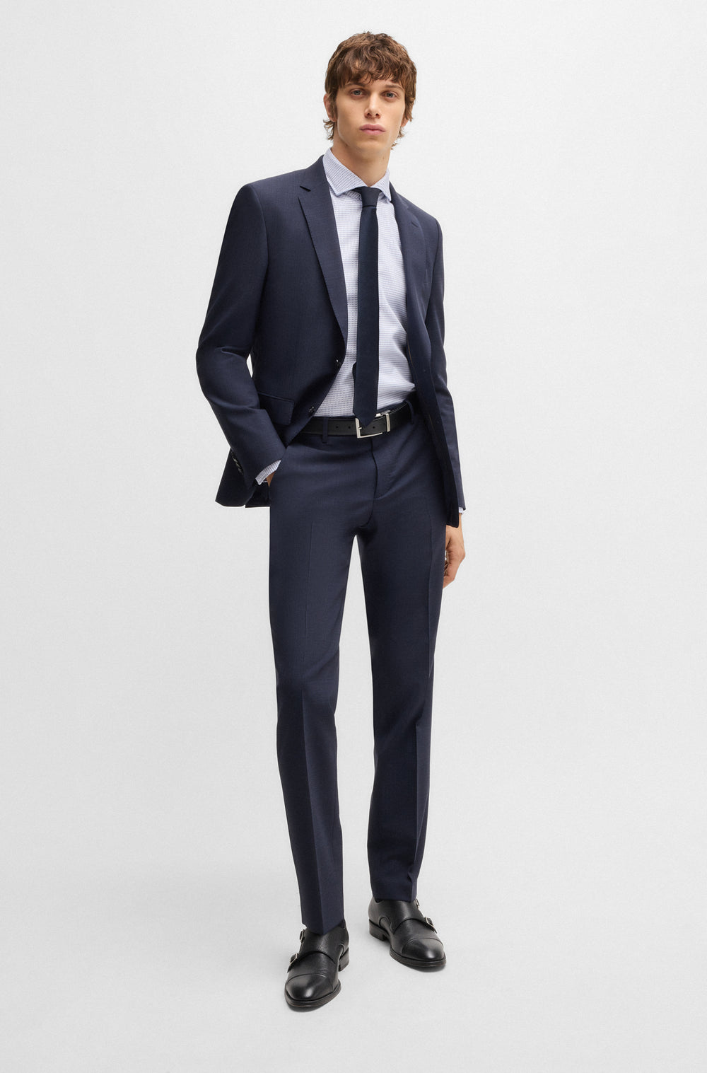 BOSS Formal Shirts Casual Fit in Cotton - C-HAL-SPREAD-C1-223 10268161 01-50533712- Concorde Fashion#color_blue-425