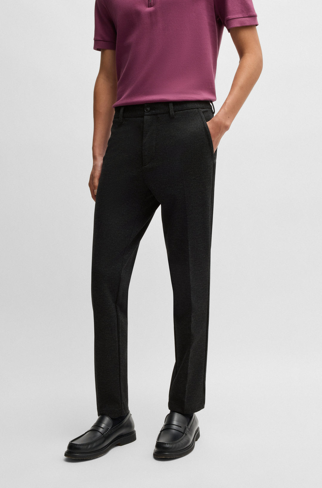 BOSS Trousers Slim Fit in synthetic - P-KAITON 10268198 01-50530871- Concorde Fashion#color_black-001