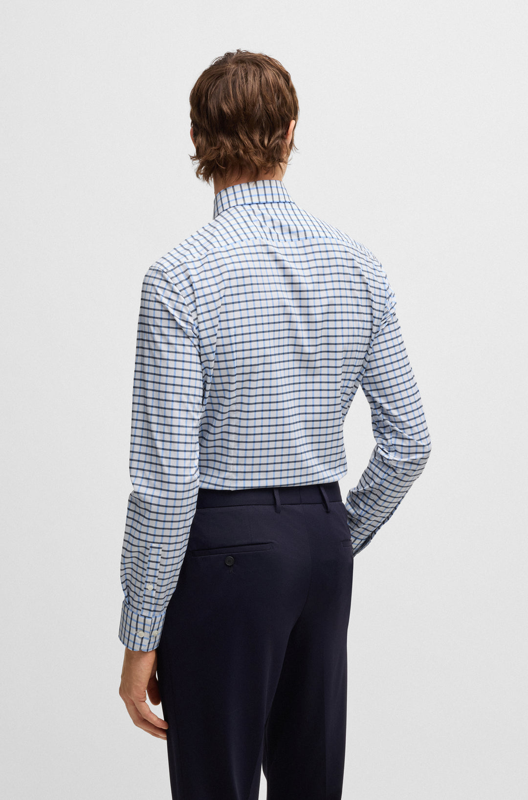 BOSS Formal Shirts Slim Fit in synthetic - P-HANK-KENT-C1-222 10268253 01-50535414- Concorde Fashion#color_blue-450