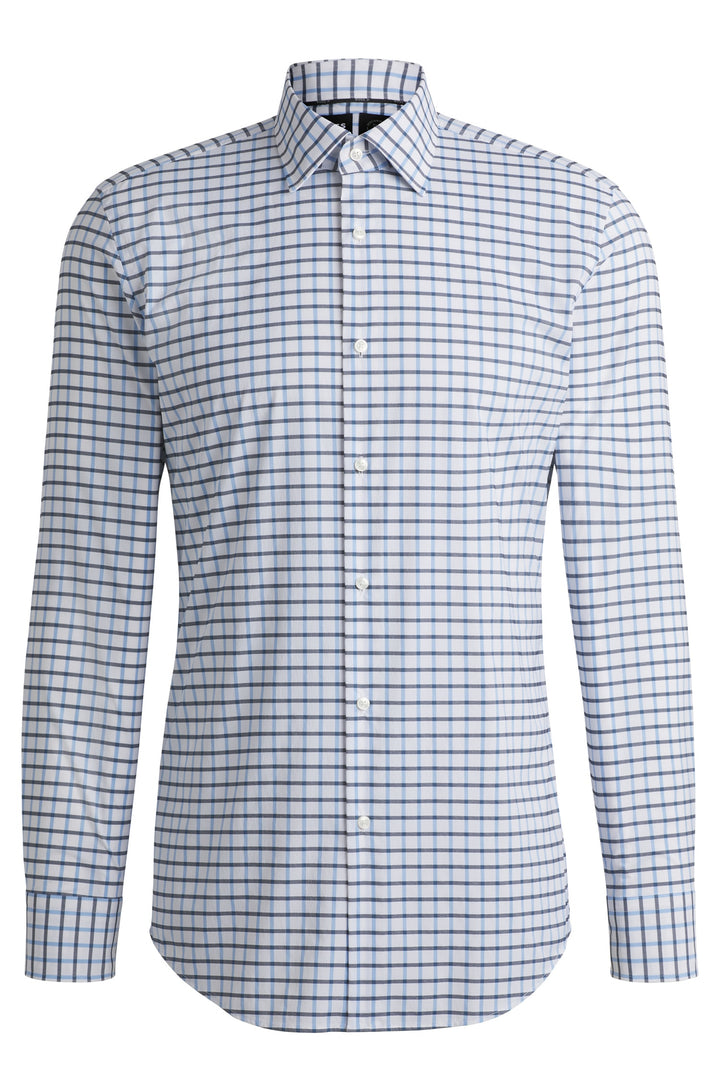 BOSS Formal Shirts Slim Fit in synthetic - P-HANK-KENT-C1-222 10268253 01-50535414- Concorde Fashion#color_blue-450