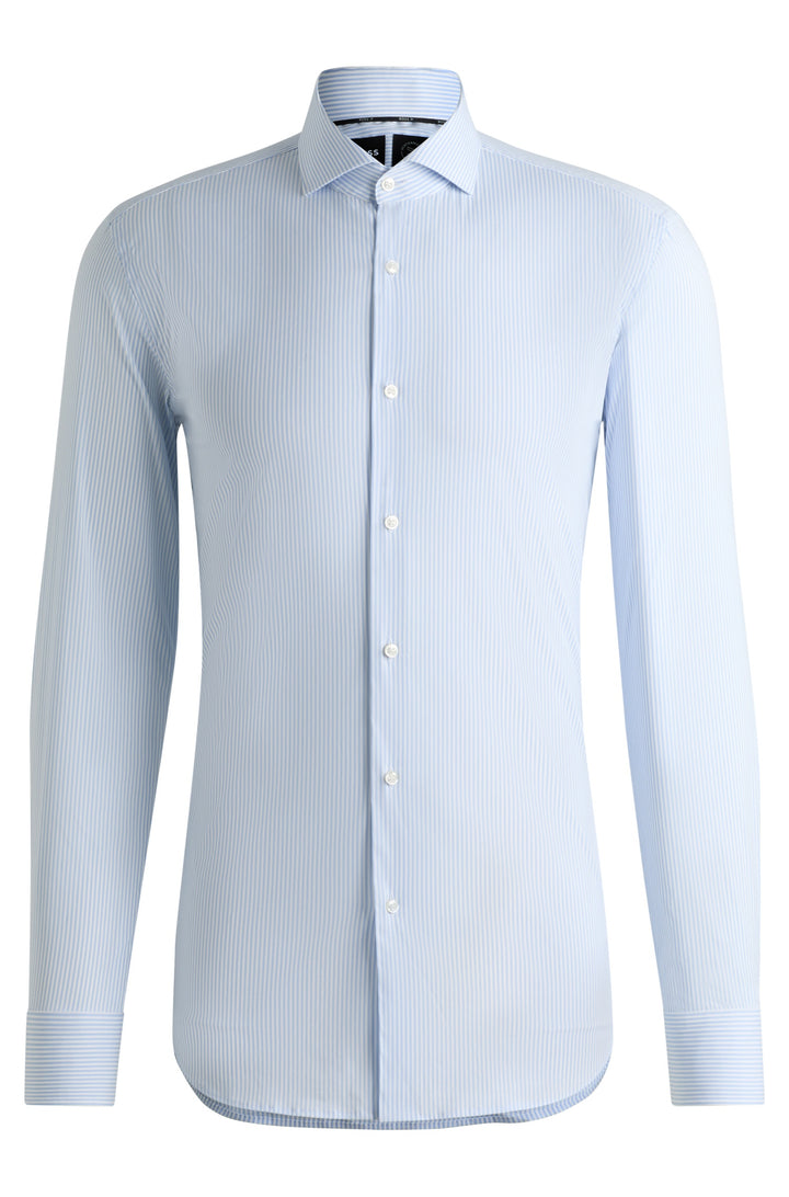 BOSS Formal Shirts Slim Fit in Cotton Mix - P-HANK-SPREAD-C1-222 10268311 01-50533433- Concorde Fashion#color_blue-450