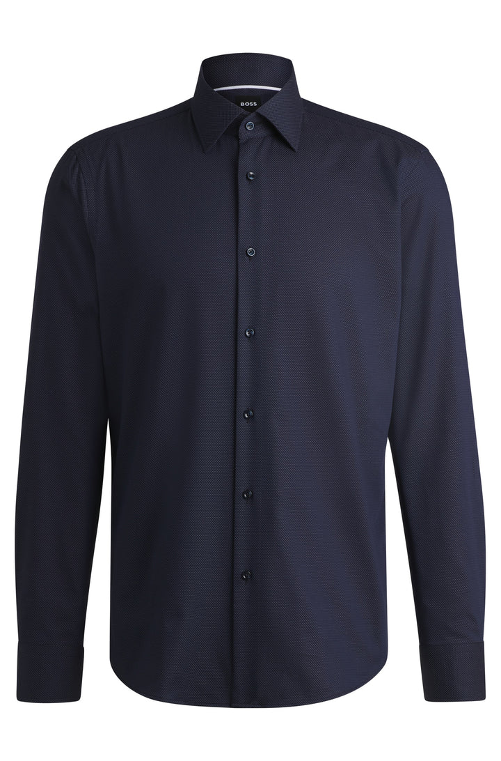 BOSS Formal Shirts Regular Fit in Cotton Mix - H-JOE-KENT-C1-214 10268549 01-50533979- Concorde Fashion#color_navy-404