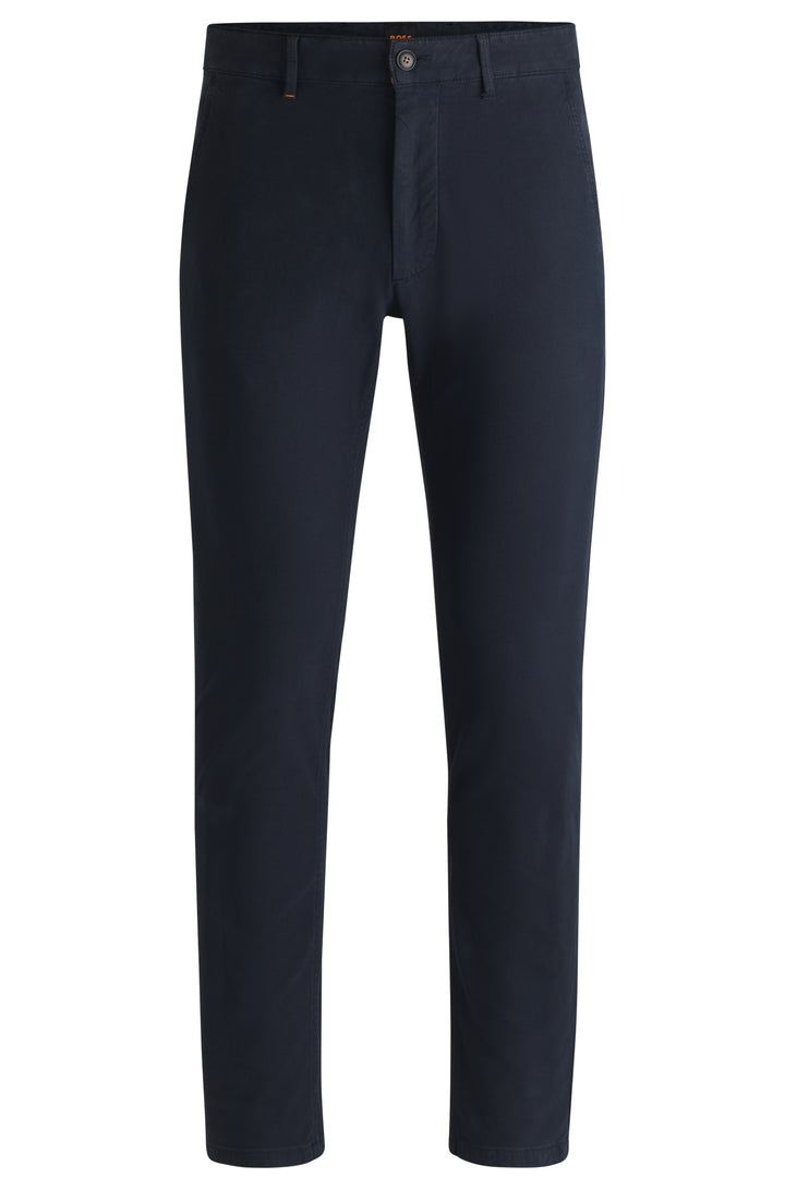 BOSS Trousers Slim Fit in Cotton Mix - CHINO_SLIM 10268652 01-50533903- Concorde Fashion#color_navy-404