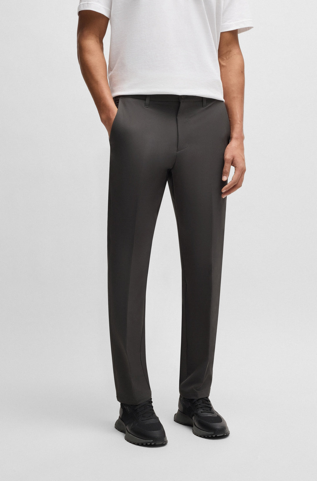 BOSS Trousers Regular Fit in Polyester Mix - T_COMMUTER-REG 10268853 01-50534305- Concorde Fashion#color_grey-027