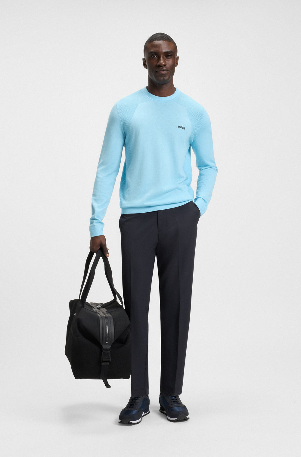 BOSS Trousers Tapered Fit in Polyester Mix - T_CONVERT 10268853 01-50538179- Concorde Fashion#color_navy-402