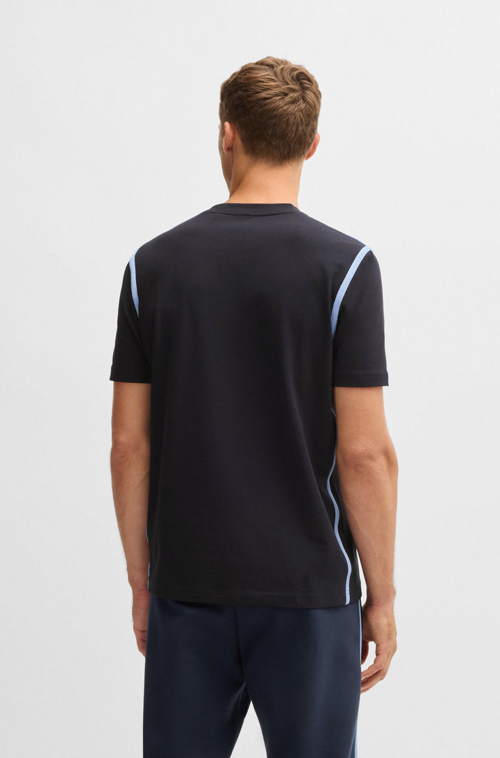 BOSS T-Shirts Regular Fit in Cotton Mix - TEE TAPE 10268875 01-50531230- Concorde Fashion#color_navy-402