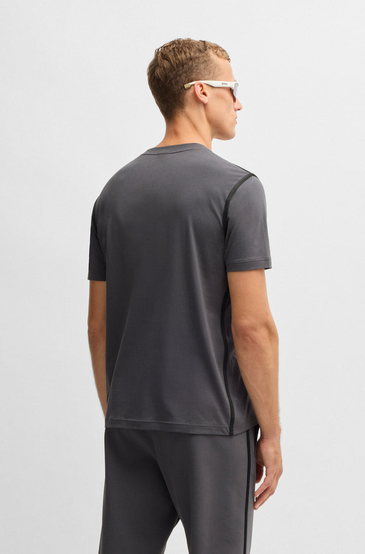 BOSS T-Shirts Regular Fit in Cotton Mix - TEE TAPE 10268875 01-50531230- Concorde Fashion#color_grey-027