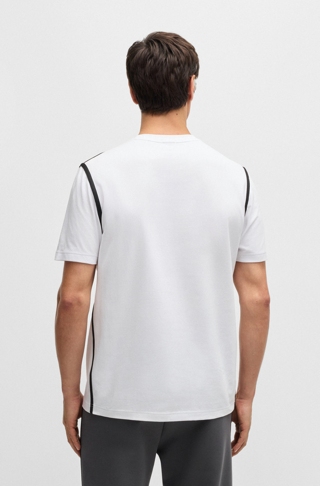 BOSS T-Shirts Regular Fit in Cotton Mix - TEE TAPE 10268875 01-50531230- Concorde Fashion#color_white-100