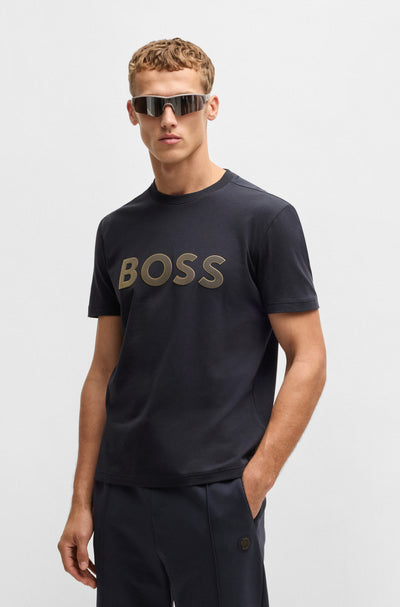 BOSS T-Shirts Regular Fit in Cotton Mix - TEE TL LOGO 10268875 01-50535170- Concorde Fashion#color_navy-402