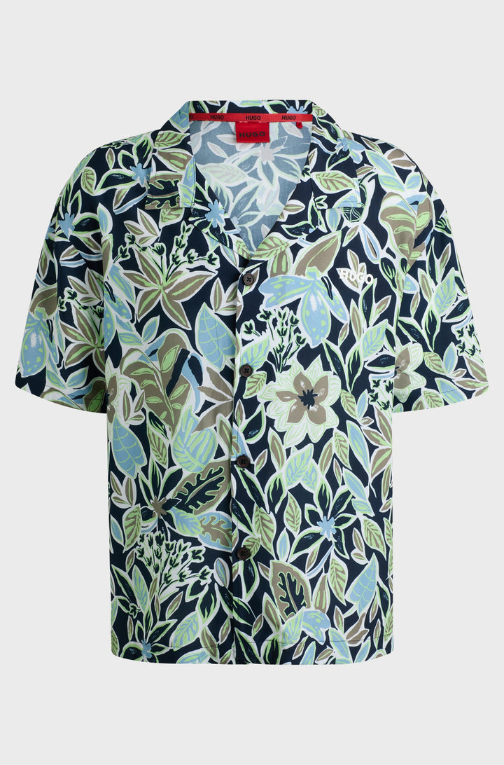 HUGO T-Shirts Relaxed Fit - BEACH SHIRT RELAXED 50540065- Concorde Fashion#color_navy-410