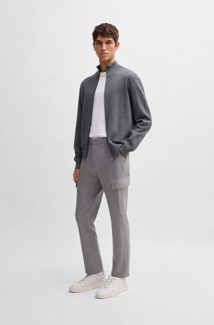 BOSS Sweaters Regular Fit in Cotton - H-BEJINO 10268926 01-50534403- Concorde Fashion#color_grey-030