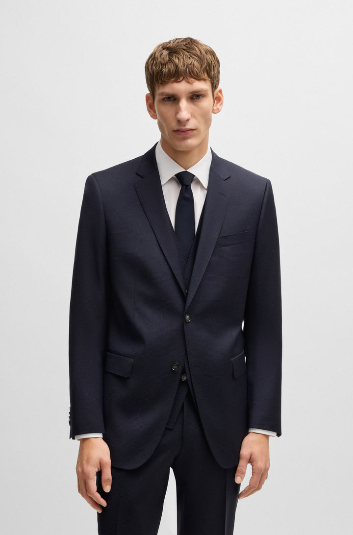 BOSS Suits Slim Fit in Wool Mix - H-HUGE-3PCS-232 10269030 01-50534922- Concorde Fashion#color_navy-404