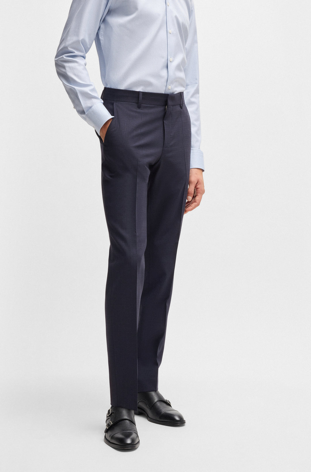 BOSS Suits Slim Fit in Polyester Mix - H-HUGE-2PCS-224 10269057 01-50534914- Concorde Fashion#color_navy-404