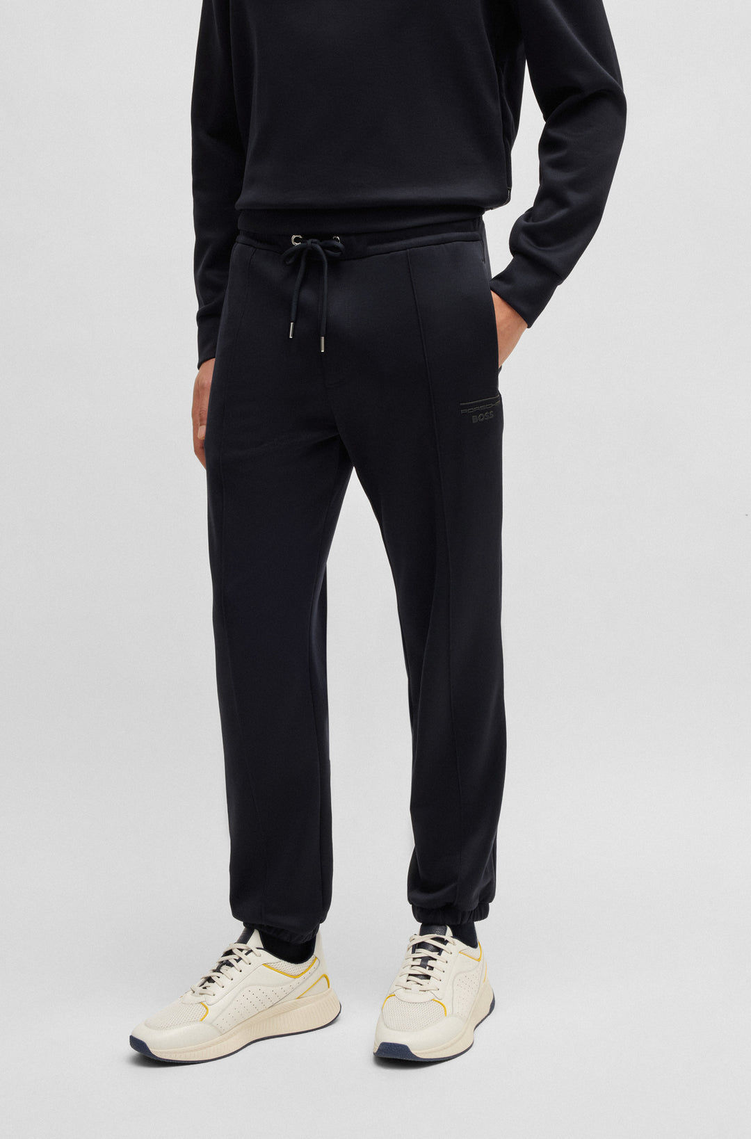 BOSS Jogging Pants Regular Fit in Cotton Mix - C-LAMONT 71_PS 10269363 01-50537360- Concorde Fashion#color_navy-404