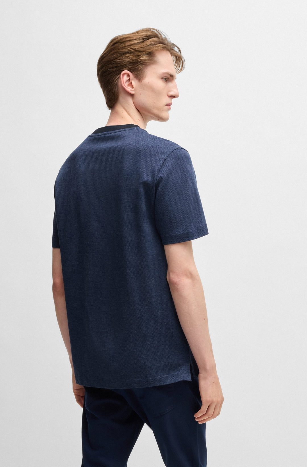 BOSS T-Shirts Regular Fit in Cotton - H-THOMPSON 432 10269508 01-50534030- Concorde Fashion#color_navy-404