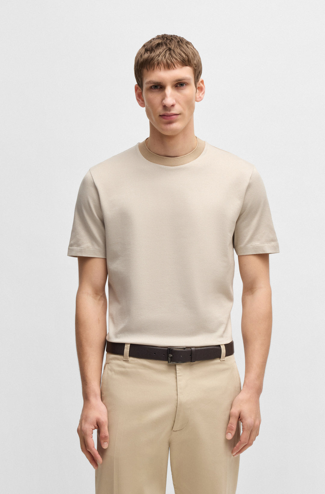 BOSS T-Shirts Regular Fit in Cotton - H-THOMPSON 432 10269508 01-50534030- Concorde Fashion#color_beige-275