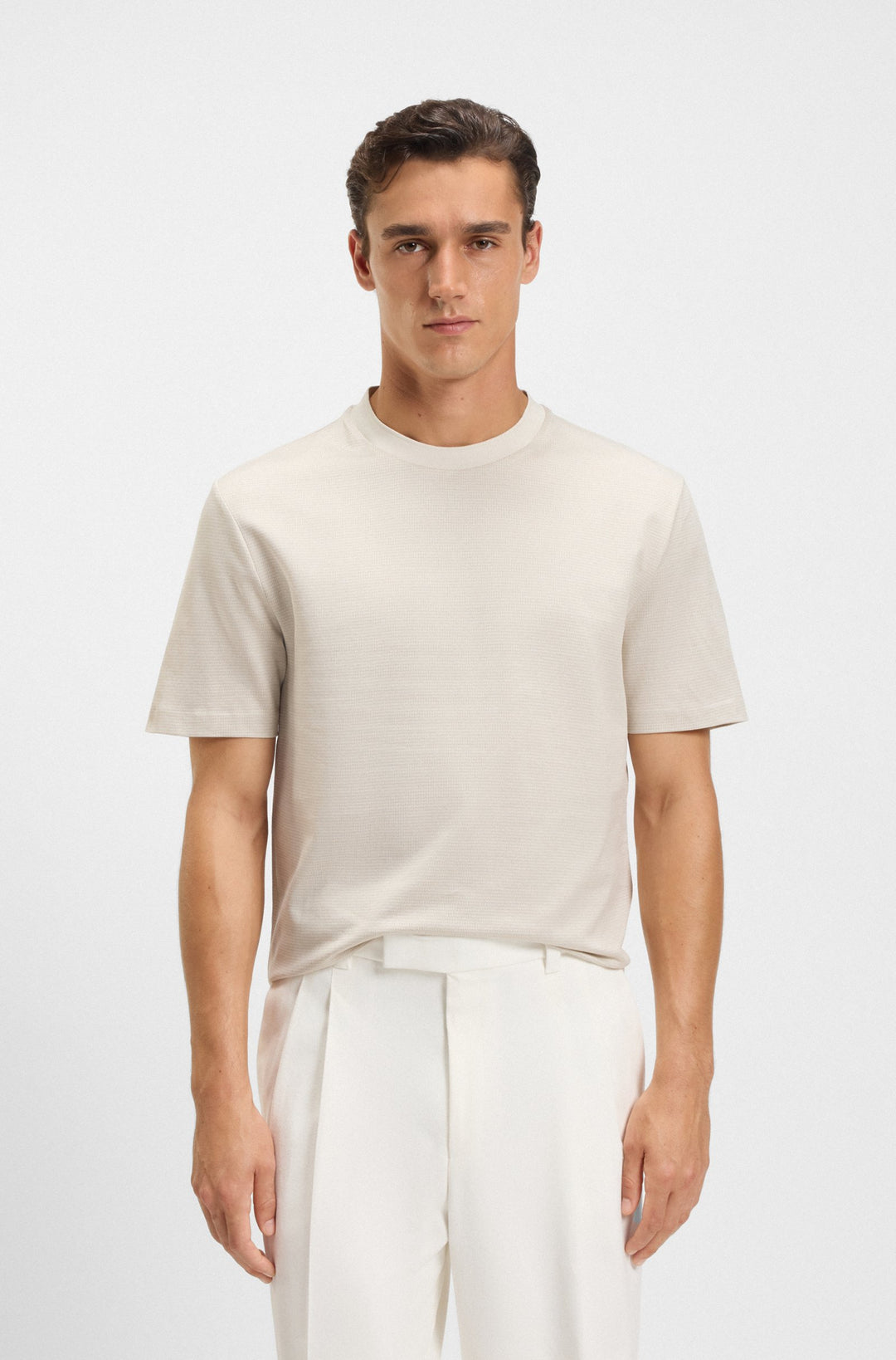 BOSS T-Shirts Regular Fit in Cotton - H-THOMPSON 432 10269508 01-50534030- Concorde Fashion#color_white-131