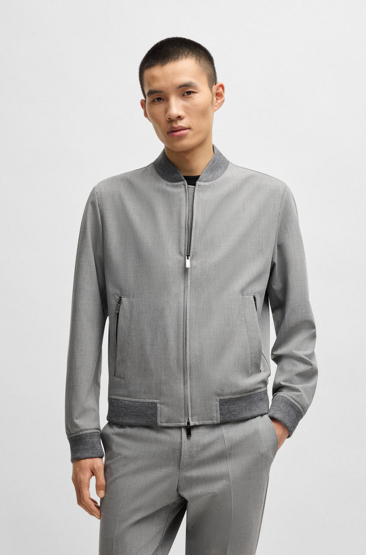 BOSS Blazers Slim Fit in Polyester Mix - P-HANRY-BMB-234 10269518 01-50535707- Concorde Fashion#color_grey-030