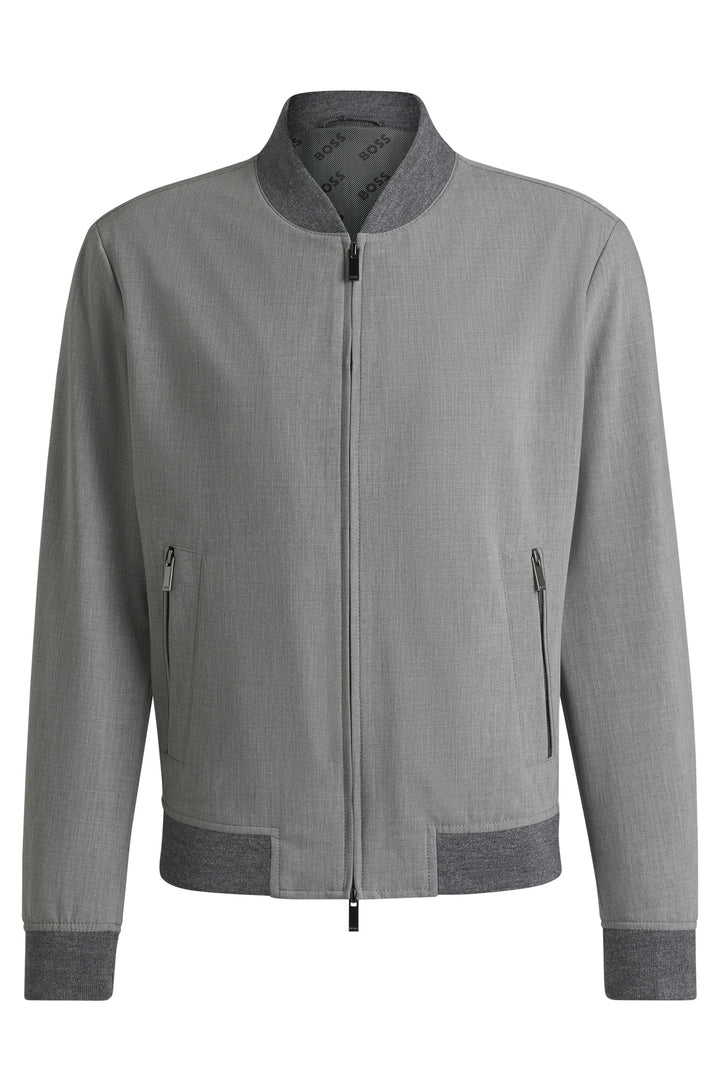 BOSS Blazers Slim Fit in Polyester Mix - P-HANRY-BMB-234 10269518 01-50535707- Concorde Fashion#color_grey-030
