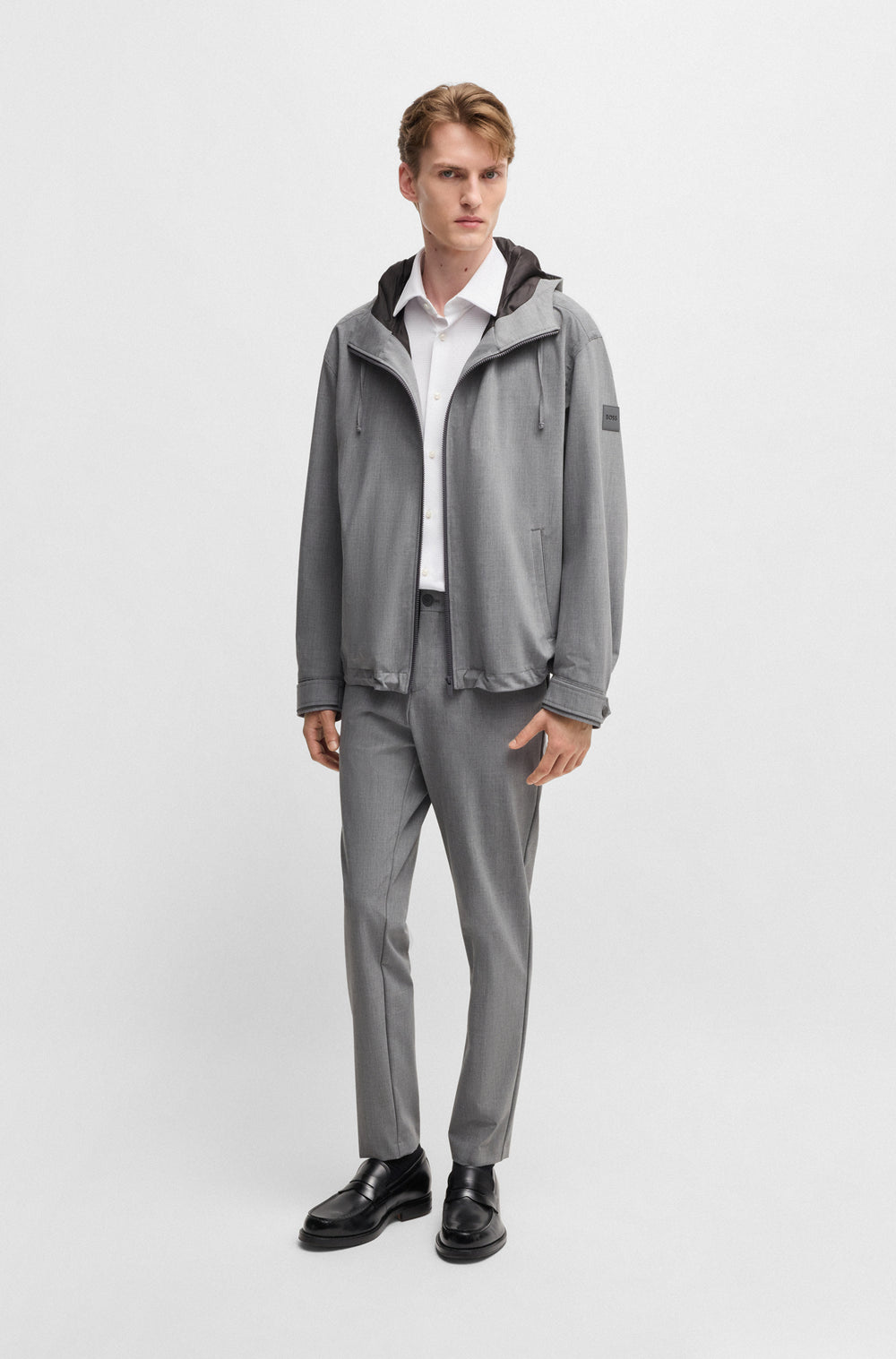 BOSS Trousers Slim Fit in Polyester Mix - P-GENIUS-CW-WG-251 10269518 01-50535709- Concorde Fashion#color_grey-030