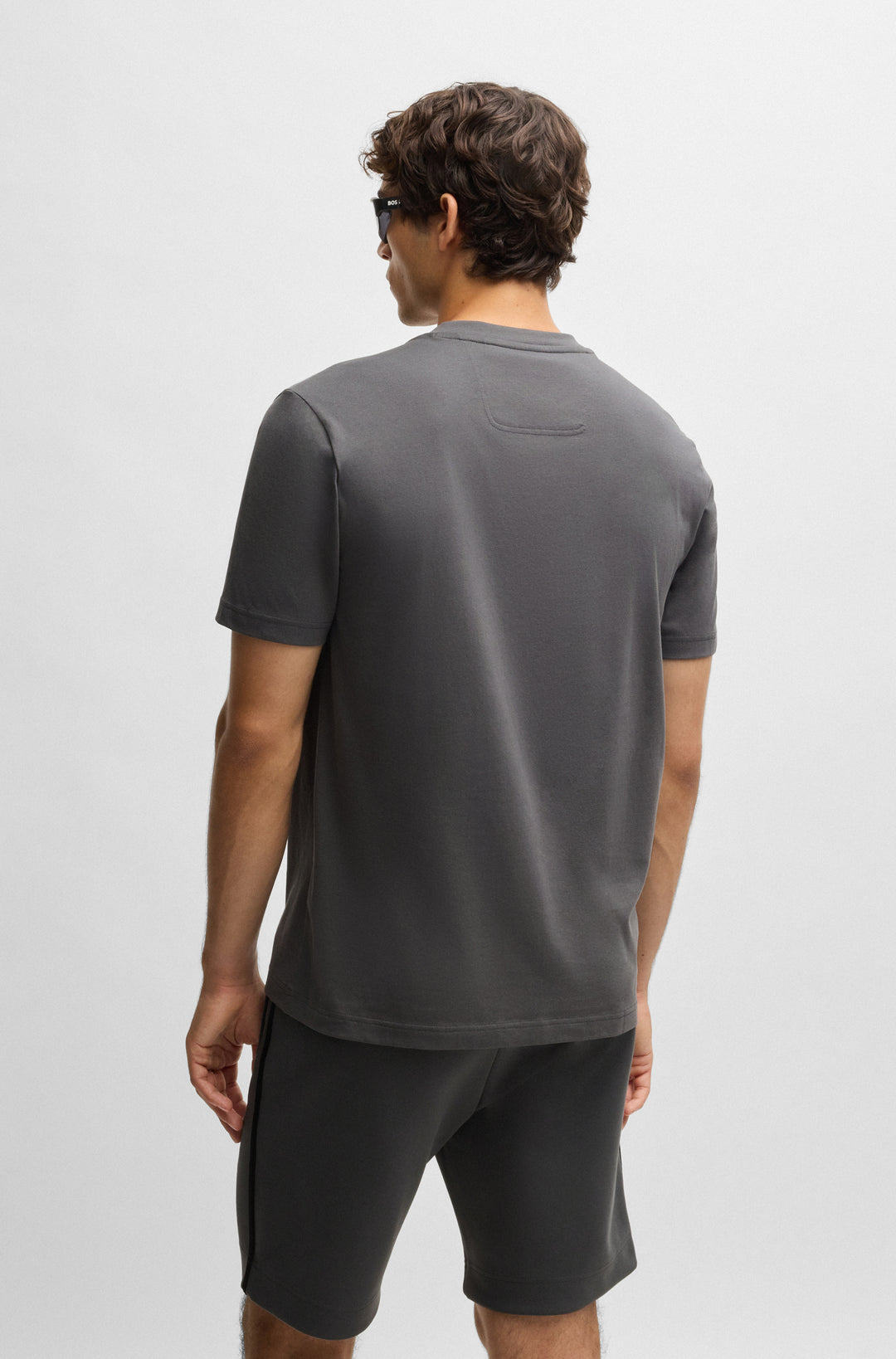 BOSS T-Shirts Regular Fit in Cotton - TEE TAPE LOGO 10269604 01-50530990- Concorde Fashion#color_grey-027