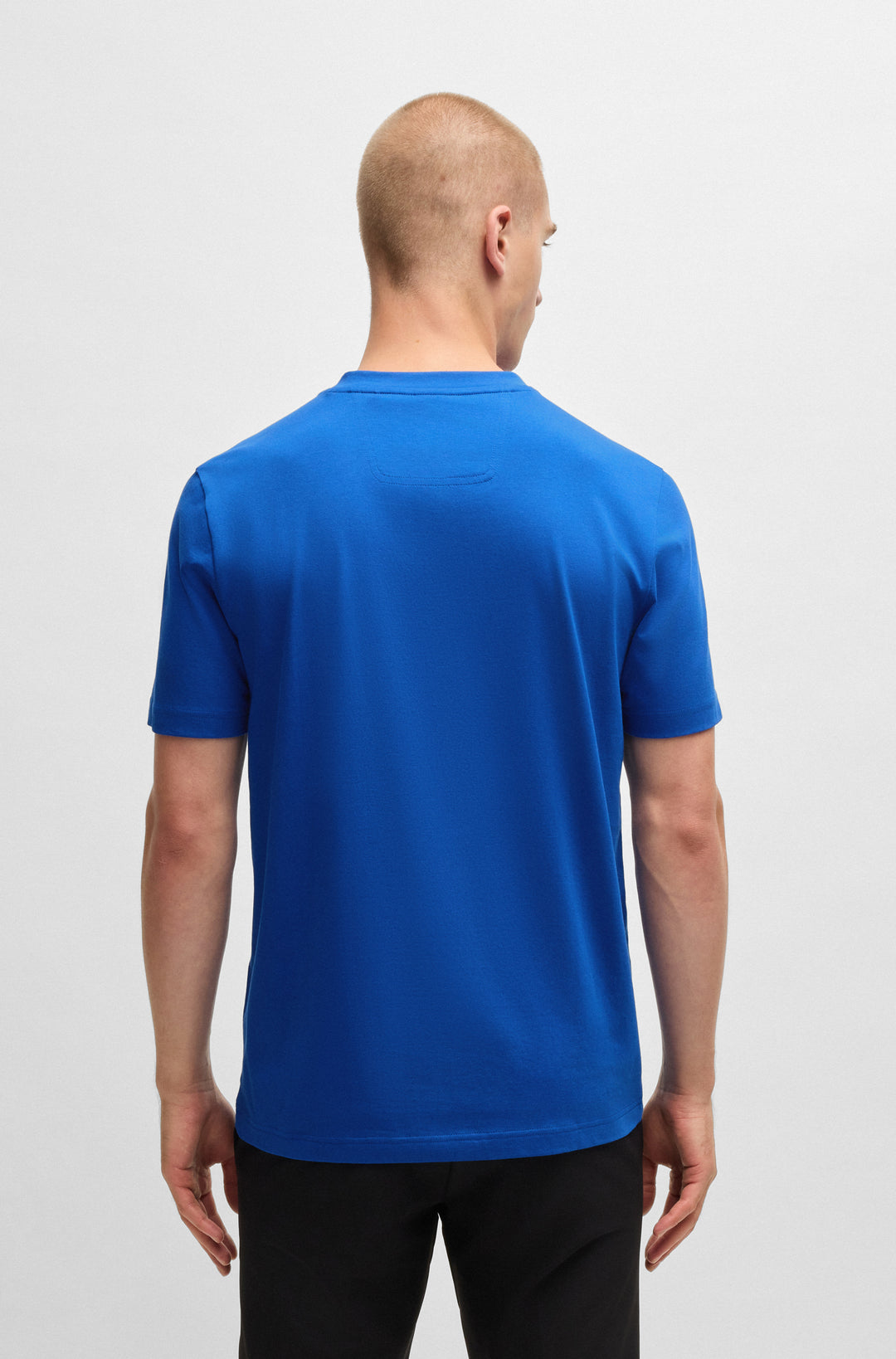BOSS T-Shirts Regular Fit in Cotton - TEE TAPE LOGO 10269604 01-50530990- Concorde Fashion#color_blue-424