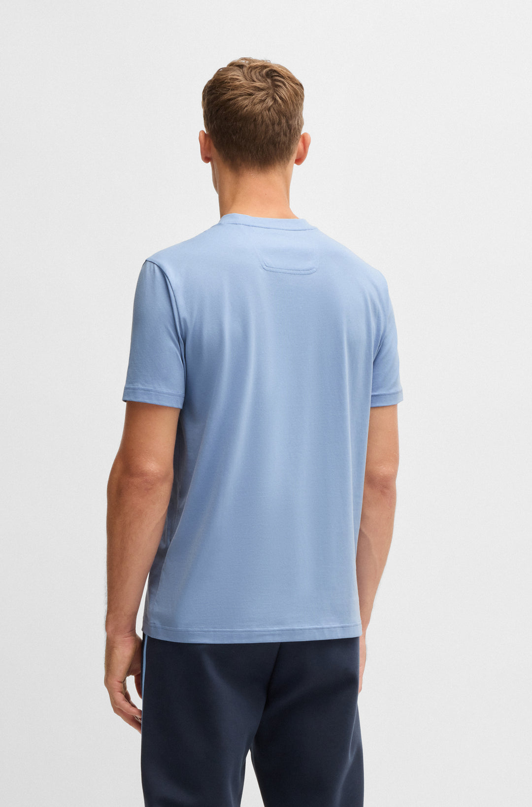 BOSS T-Shirts Regular Fit in Cotton - TEE TAPE LOGO 10269604 01-50530990- Concorde Fashion#color_blue-498