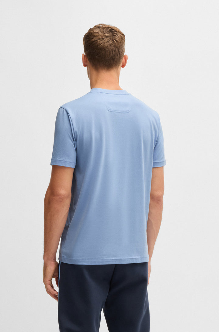 BOSS T-Shirts Regular Fit in Cotton - TEE TAPE LOGO 10269604 01-50530990- Concorde Fashion#color_blue-498