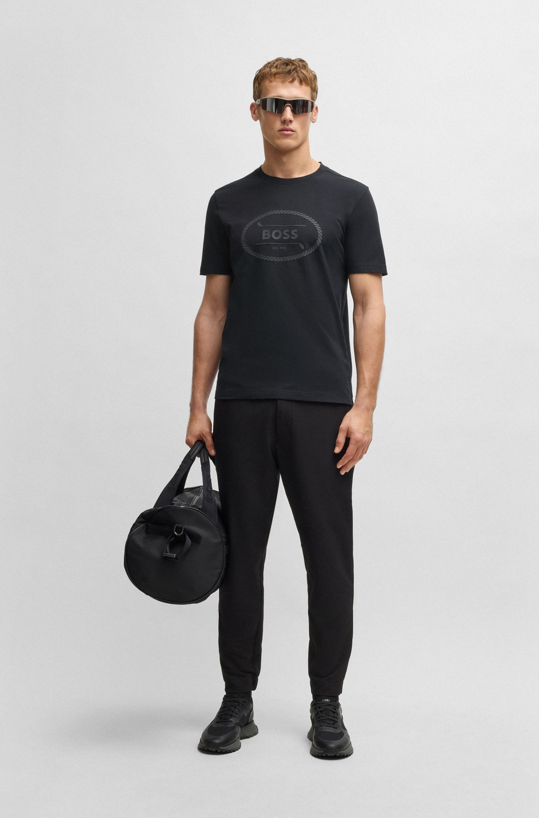BOSS T-Shirts Regular Fit in Cotton - TEE LOGO HERITAGE 10269604 01-50537825- Concorde Fashion#color_black-001
