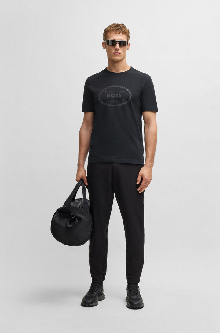 BOSS T-Shirts Regular Fit in Cotton - TEE LOGO HERITAGE 10269604 01-50537825- Concorde Fashion#color_black-001