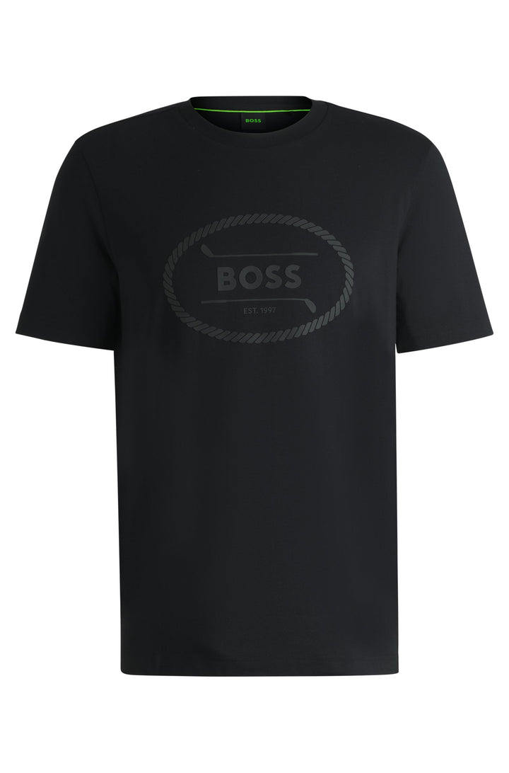 BOSS T-Shirts Regular Fit in Cotton - TEE LOGO HERITAGE 10269604 01-50537825- Concorde Fashion#color_black-001