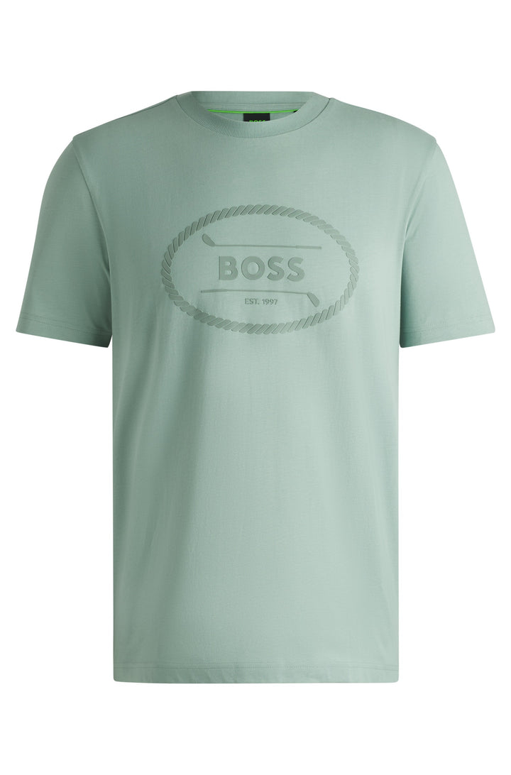 BOSS T-Shirts Regular Fit in Cotton - TEE LOGO HERITAGE 10269604 01-50537825- Concorde Fashion#color_green-357
