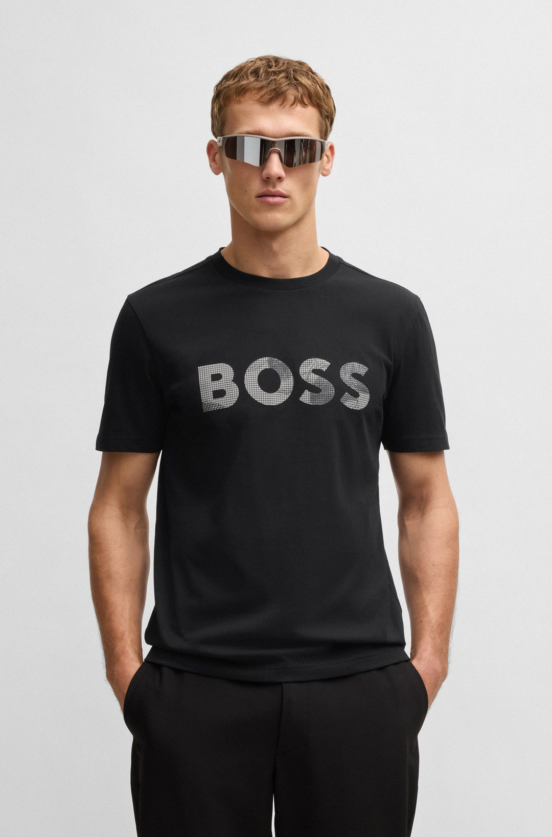 BOSS T-Shirts Regular Fit in Cotton - TEE LOGO GLAMPING 10269604 01-50537834- Concorde Fashion#color_black-001