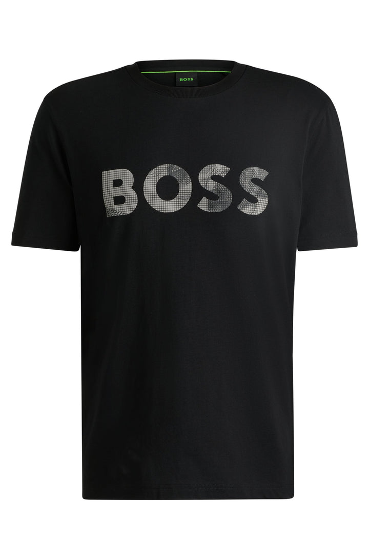 BOSS T-Shirts Regular Fit in Cotton - TEE LOGO GLAMPING 10269604 01-50537834- Concorde Fashion#color_black-001
