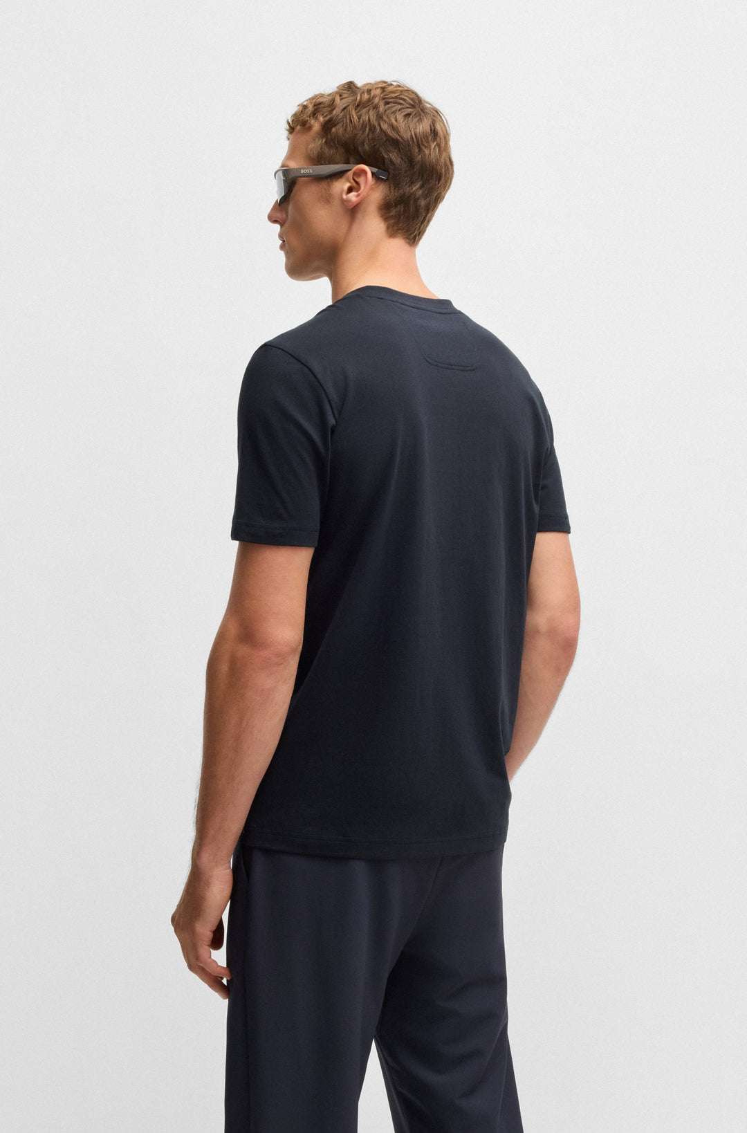 BOSS T-Shirts Regular Fit in Cotton - TEE LOGO GLAMPING 10269604 01-50537834- Concorde Fashion#color_navy-402