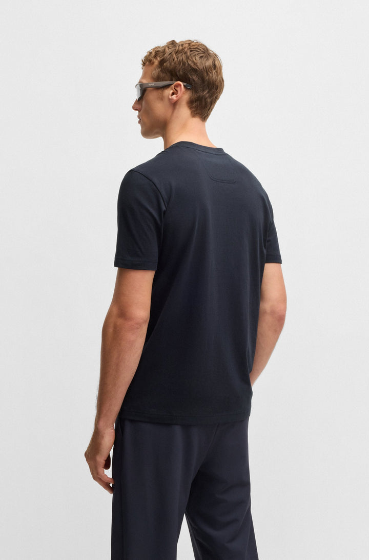 BOSS T-Shirts Regular Fit in Cotton - TEE LOGO GLAMPING 10269604 01-50537834- Concorde Fashion#color_navy-402