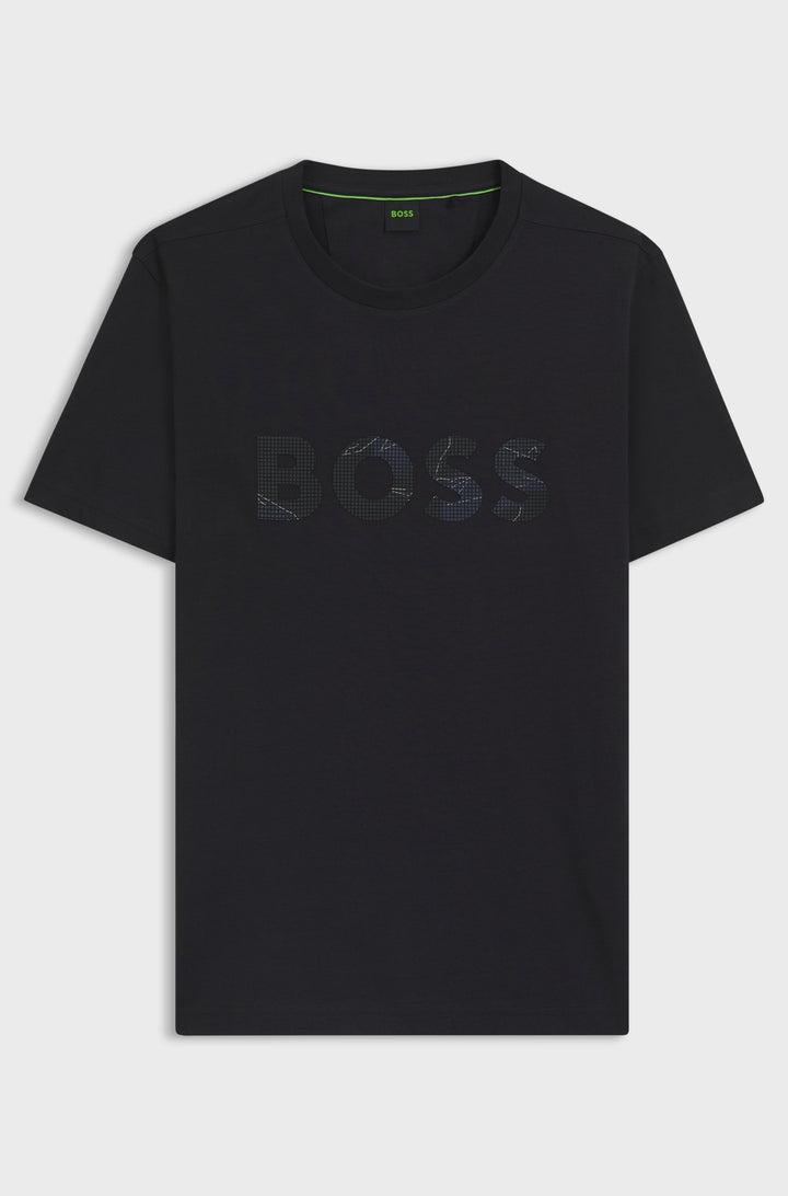 BOSS T-Shirts Regular Fit in Cotton - TEE LOGO GLAMPING 10269604 01-50537834- Concorde Fashion#color_navy-402