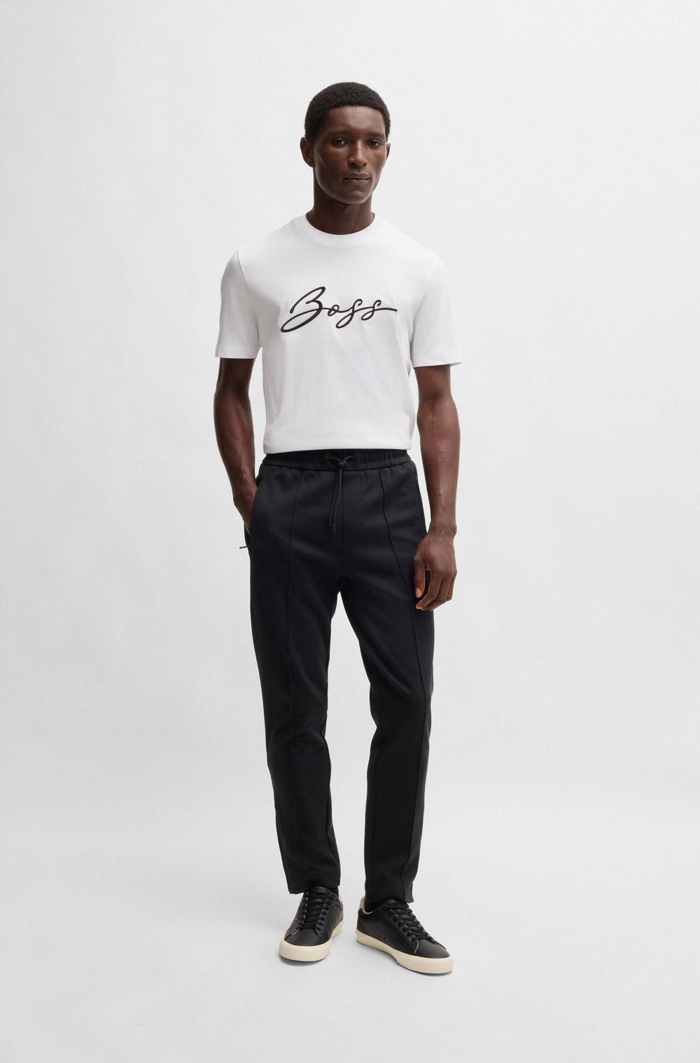 BOSS Jogging Pants Regular Fit in Cotton Mix - P-LAMONT 224 10269627 01-50531964- Concorde Fashion#color_black-001