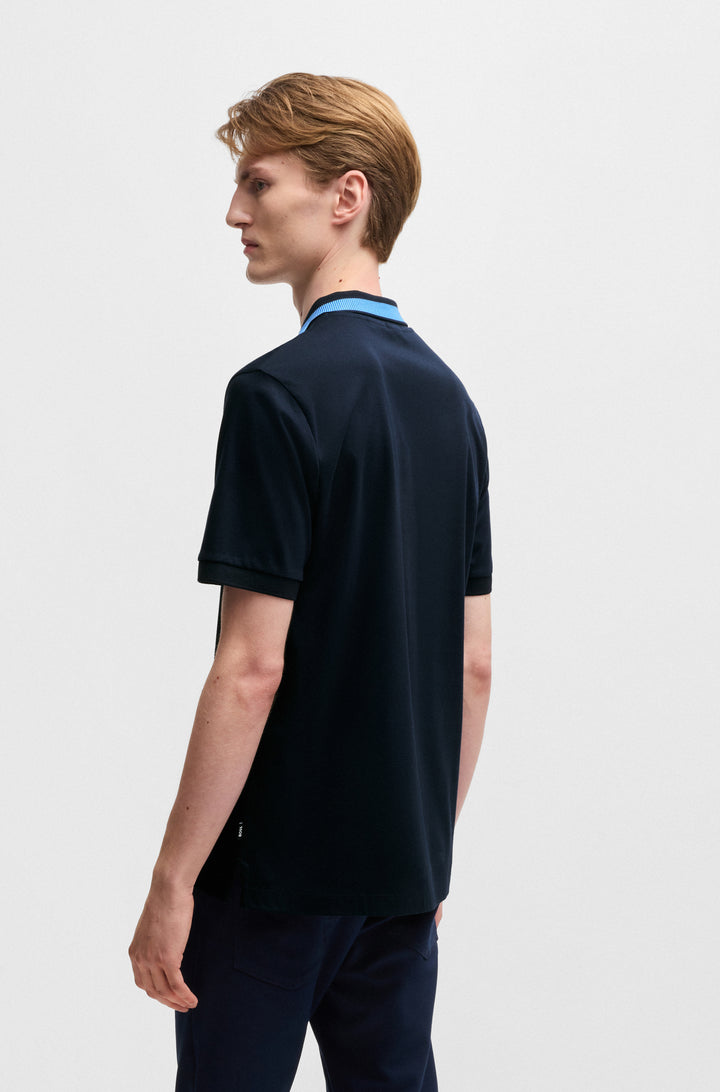 BOSS Polos Slim Fit in Cotton - H-PHILLIPSON 199 10269639 01-50531791- Concorde Fashion#color_navy-404