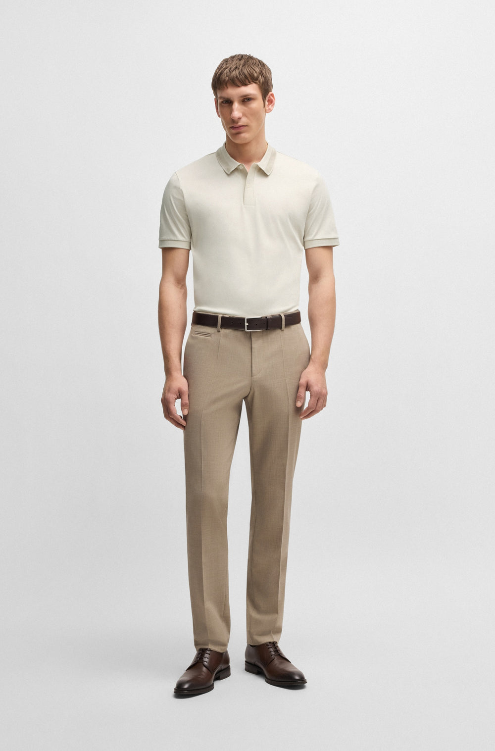 BOSS Polos Slim Fit in Cotton - H-PHILLIPSON 199 10269639 01-50531791- Concorde Fashion#color_white-131