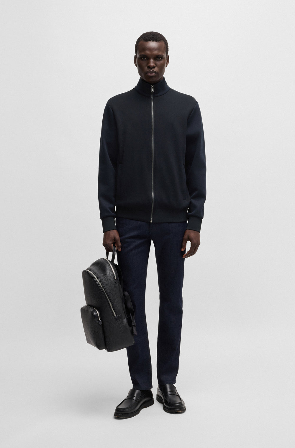 BOSS Sweatshirts Regular Fit in Cotton Mix - H-SHEPHERD 10269641 01-50532755- Concorde Fashion#color_navy-404