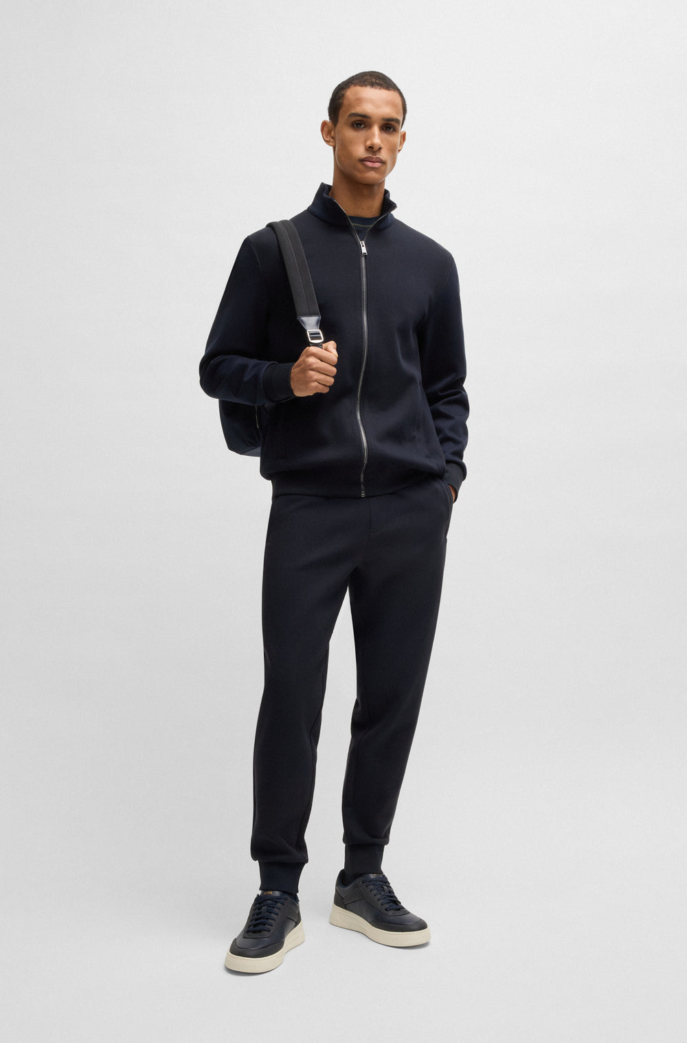 BOSS Jogging Pants Regular Fit in Cotton Mix - H-LAMONT 10269641 01-50532772- Concorde Fashion#color_navy-404