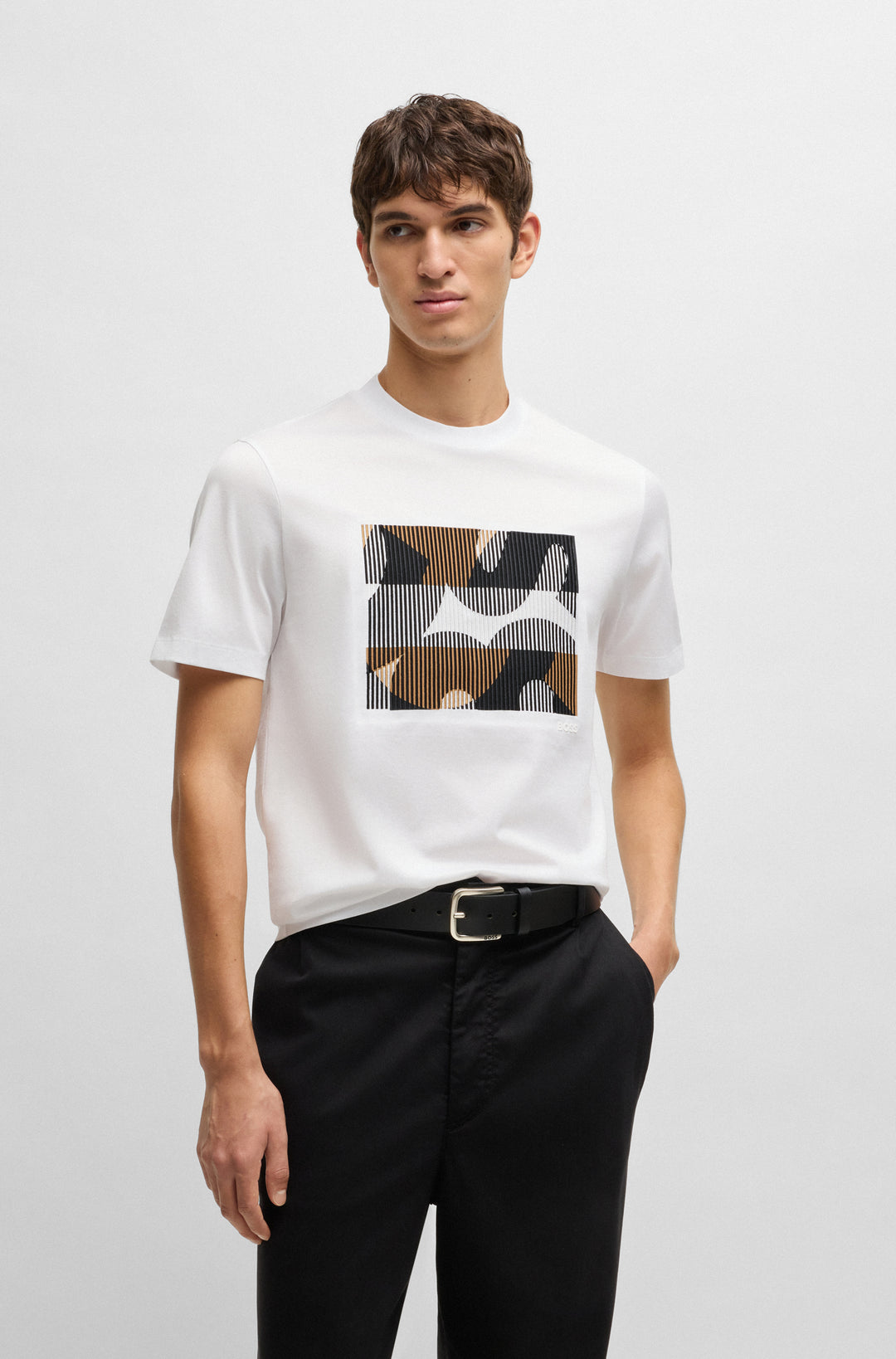 BOSS T-Shirts Regular Fit in Cotton - C-THOMPSON 209 10269642 01-50531862- Concorde Fashion#color_white-100