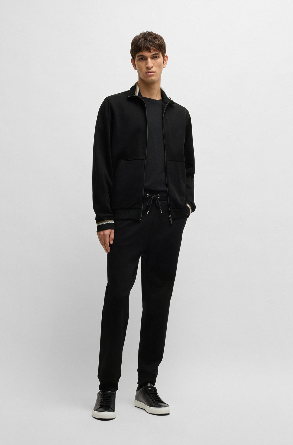 BOSS Jogging Pants Modern Fit in Cotton - C-LOCSIN 209 10269643 01-50531856- Concorde Fashion#color_black-001