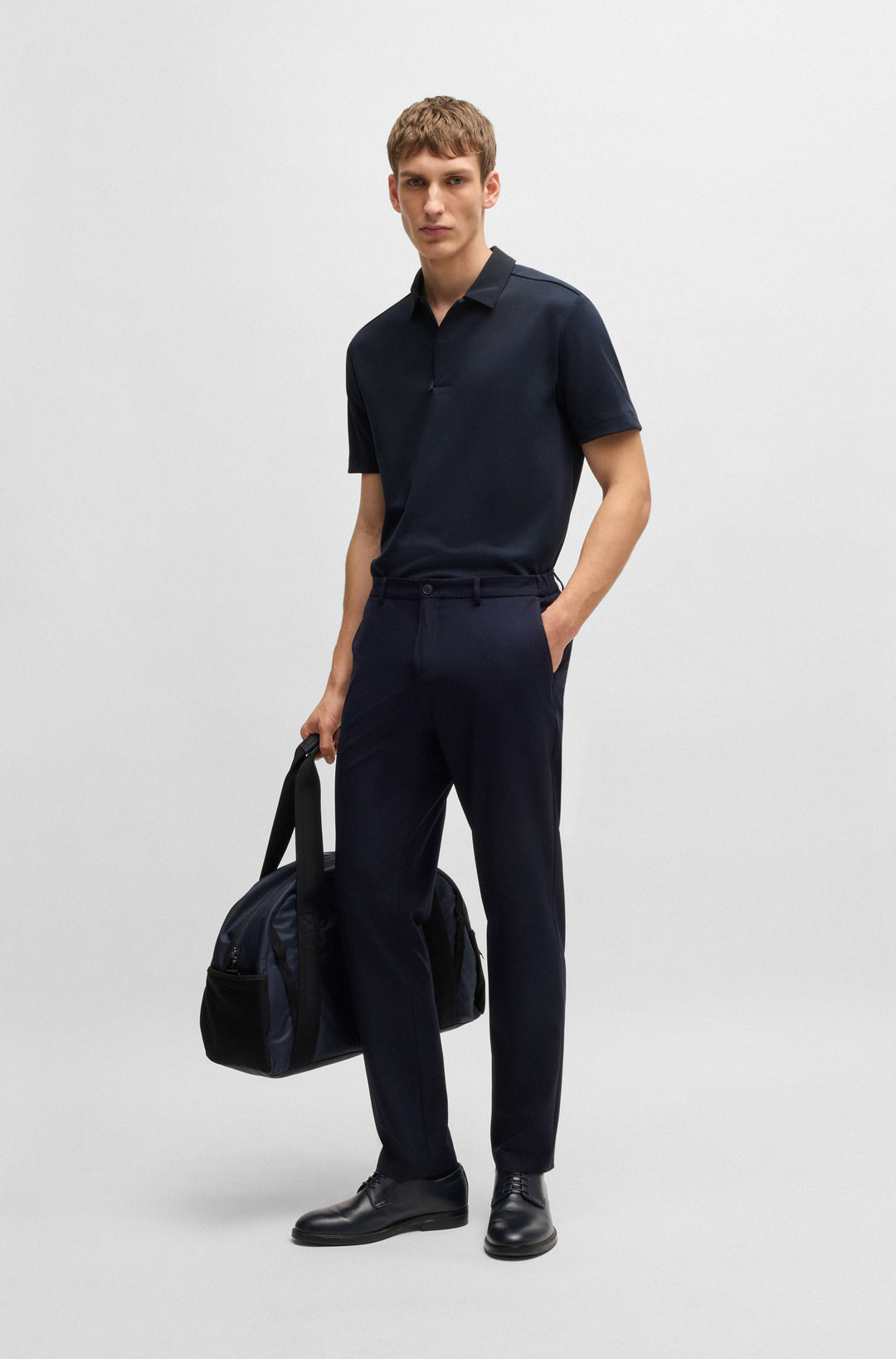 BOSS Polos Regular Fit in Cotton Mix - P-PARRIS 07 10269651 01-50531509- Concorde Fashion#color_navy-404