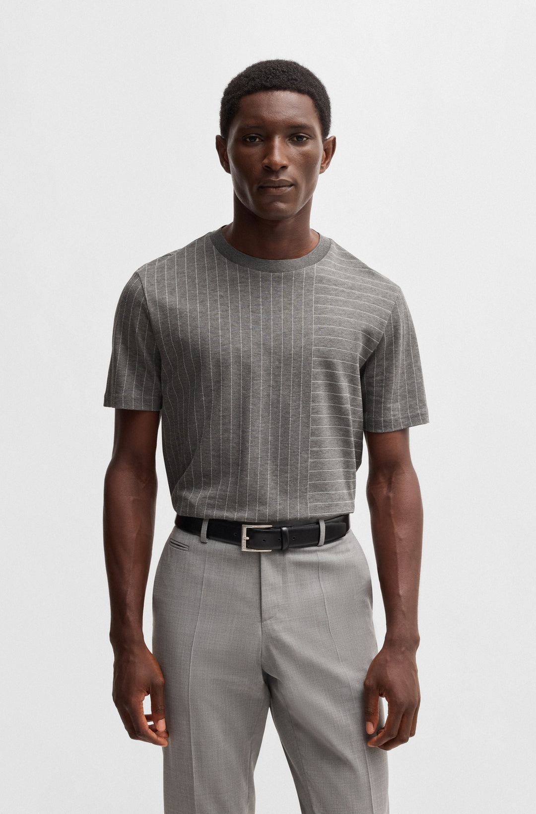 BOSS T-Shirts Regular Fit in Cotton - C-THOMPSON 111 10269655 01-50531315- Concorde Fashion#color_grey-030