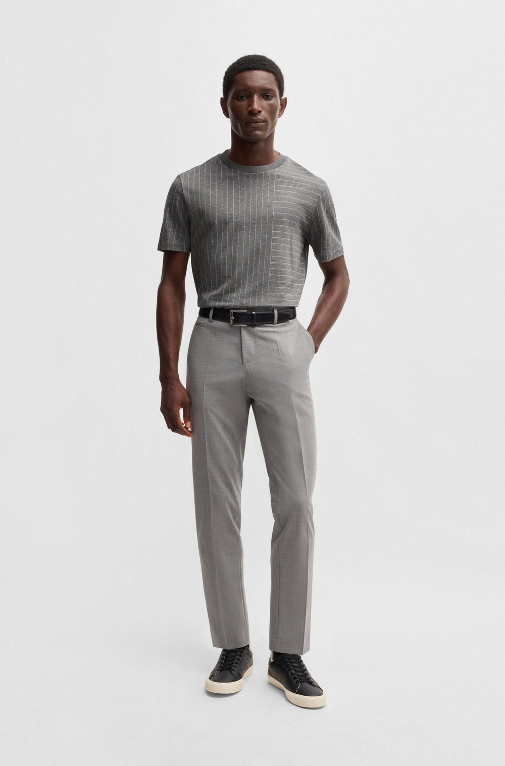 BOSS T-Shirts Regular Fit in Cotton - C-THOMPSON 111 10269655 01-50531315- Concorde Fashion#color_grey-030