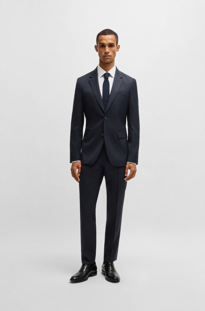 BOSS Suits Slim Fit in Wool - H-HOUSTON-2PCS-243 10269897 01-50537405- Concorde Fashion#color_navy-404