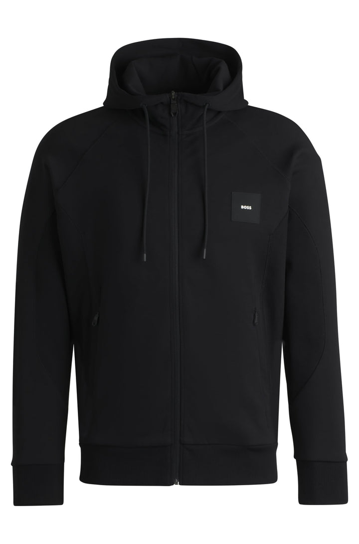 BOSS Hoodies Regular Fit in Cotton Mix - SAGGY RIB 10269980 01-50537204- Concorde Fashion#color_black-001