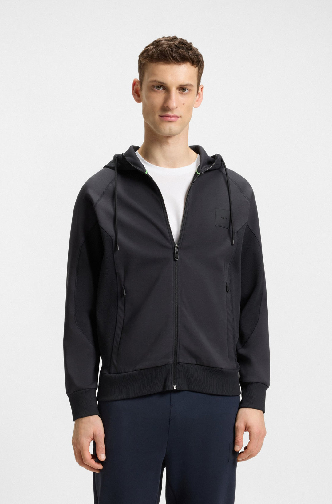 BOSS Hoodies Regular Fit in Cotton Mix - SAGGY RIB 10269980 01-50537204- Concorde Fashion#color_navy-402